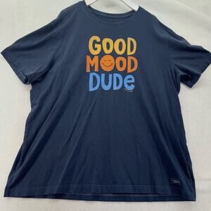 EUC Life is Good Short Sleeve Good Mood Dude Crusher T-shirt Blue Mens size XL